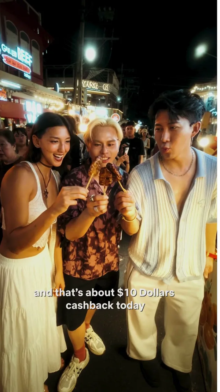 MariBank creators at a Bangkok street food stall